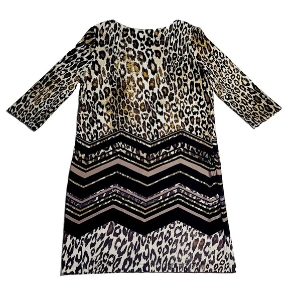 AA Studio Women’s Size M Petite Leopard Print Stretch Dress 3/4 Sleeves - Picture 7 of 7